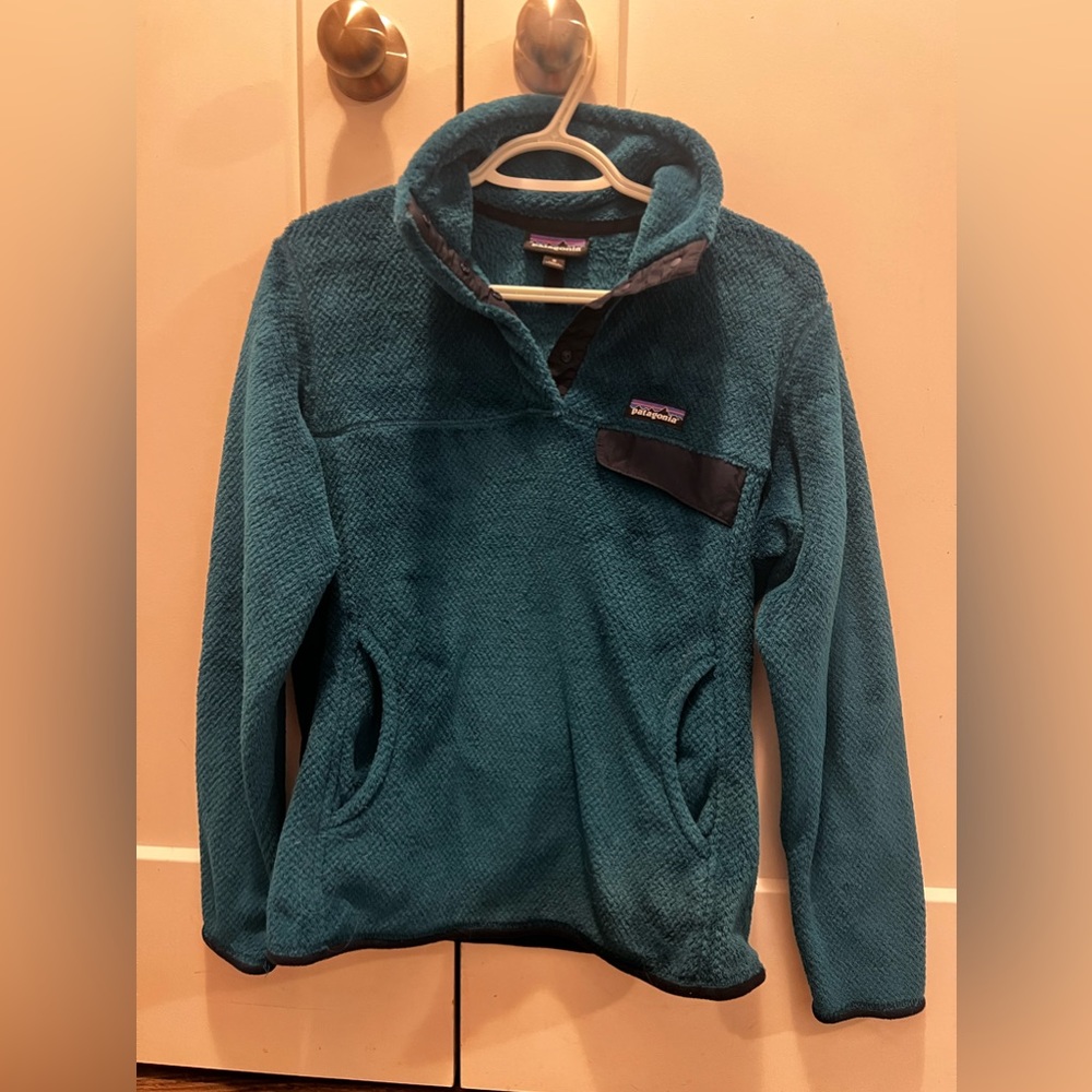 Patagonia Teal Fleece Pullover - Women's Cozy Half-Zip Top